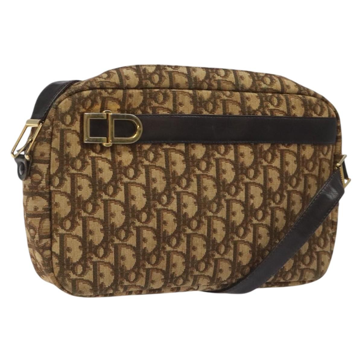 Christian Dior Vintage Trotter Shoulder Bag Canvas, BROWN, CANVAS, Shoulder bag