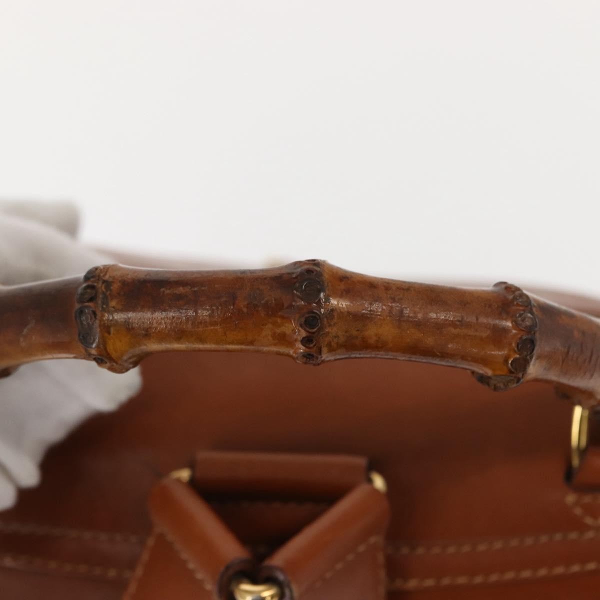 Gucci Vintage Bamboo Backpack Leather, BROWN, LEATHER, Backpack