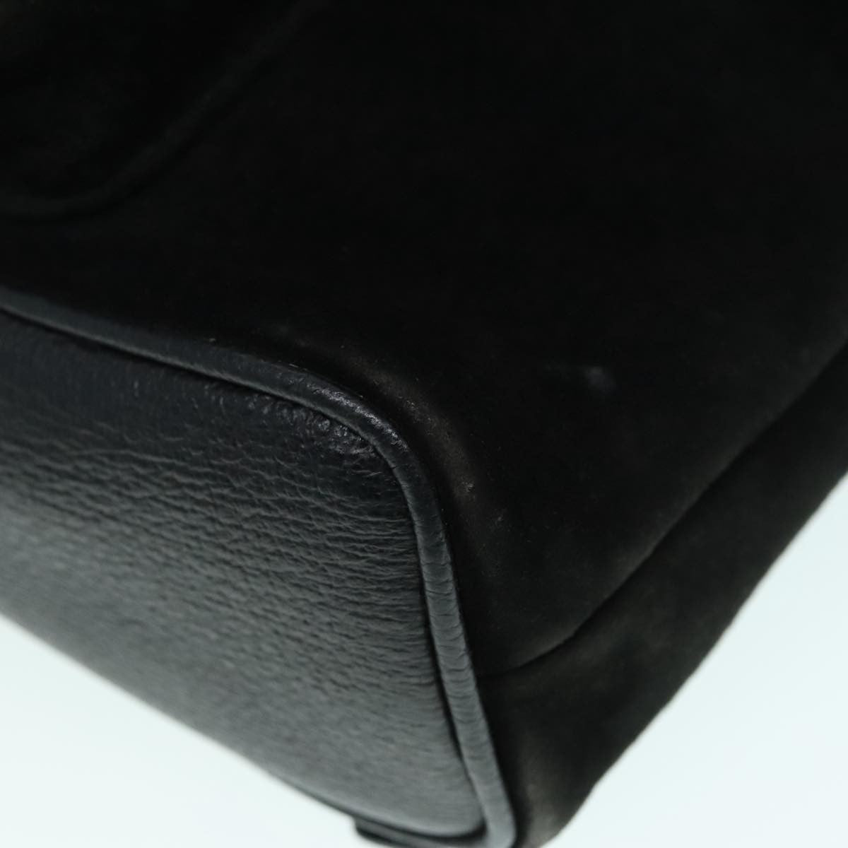 Gucci Vintage Bamboo Backpack Suede, BLACK, SUEDE, Backpack