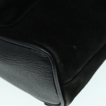 Gucci Vintage Bamboo Backpack Suede, BLACK, SUEDE, Backpack