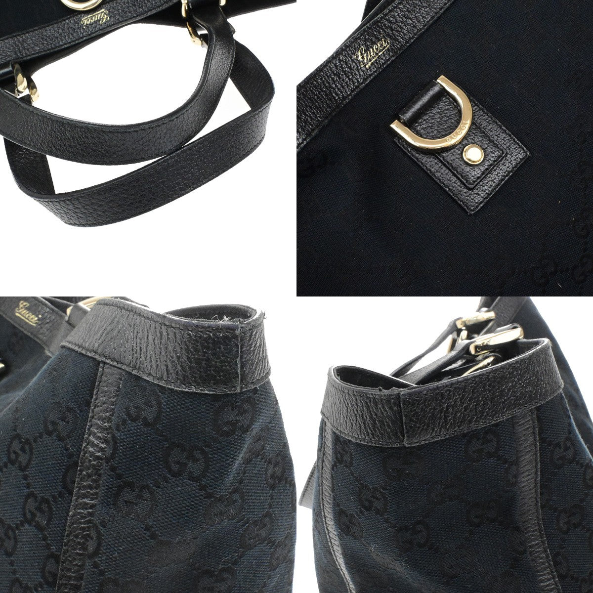 Gucci Abbey D-Ring Tote GG Canvas, BLACK, CANVAS, Tote bag