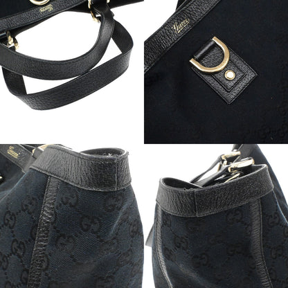 Gucci Abbey D-Ring Tote GG Canvas, BLACK, CANVAS, Tote bag