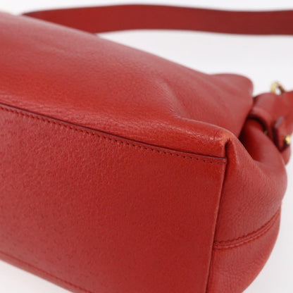 Salvatore Ferragamo Gancini Shoulder Bag Leather, RED, LEATHER, Shoulder bag