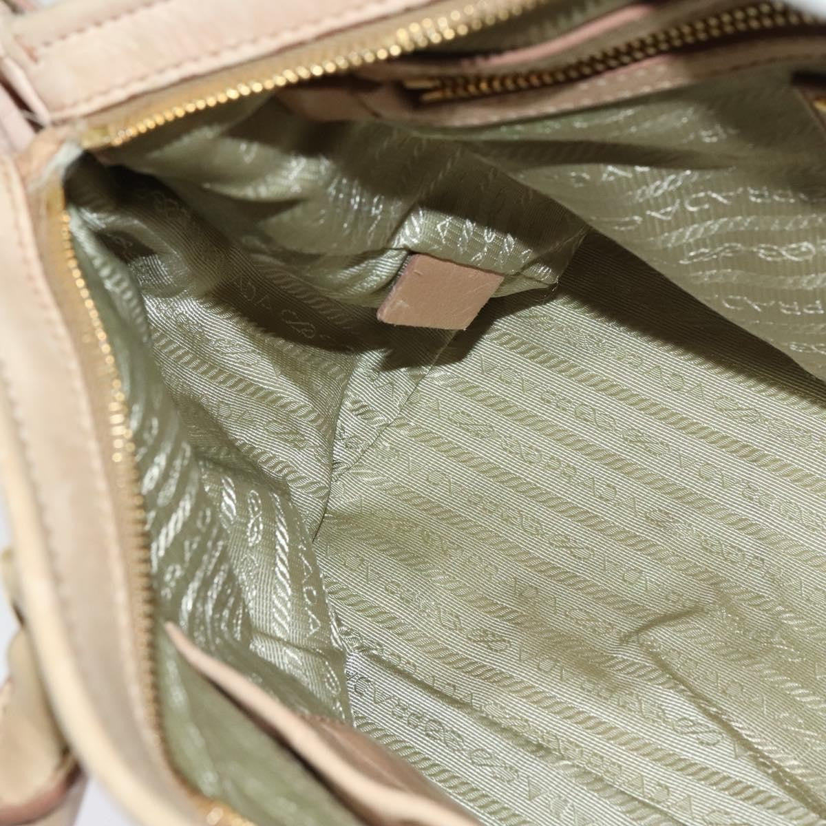 Prada Front Pocket Convertible Tote Leather, BEIGE, LEATHER, Tote bag