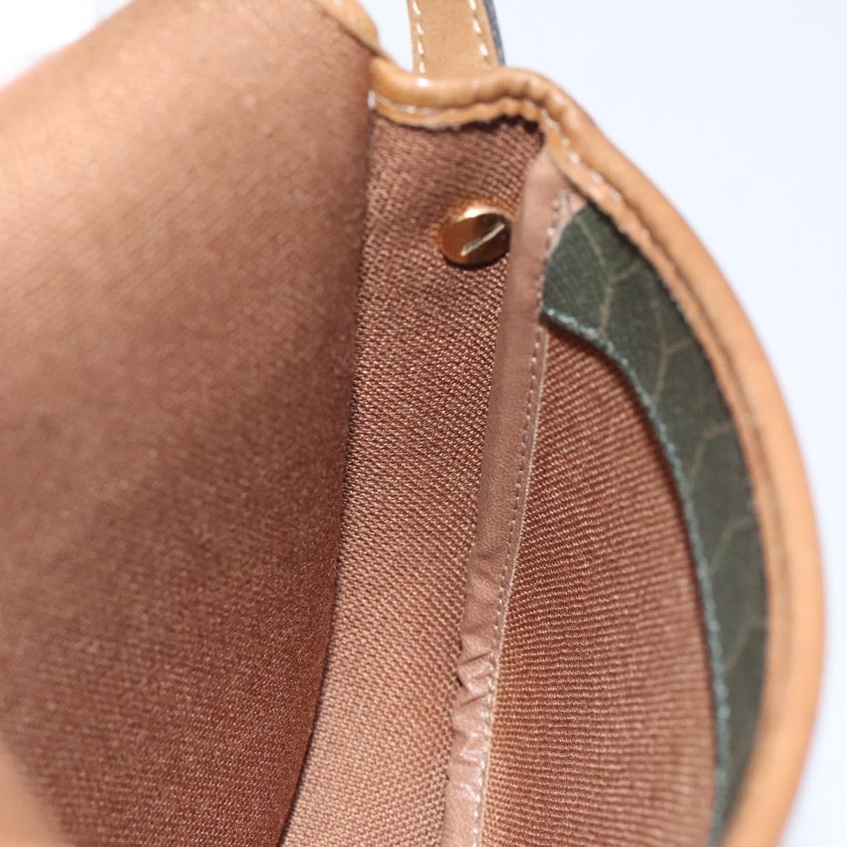 Christian Dior Vintage Honeycomb Flap Crossbody Bag Coated Canvas, BROWN, CANVAS, Crossbody bag