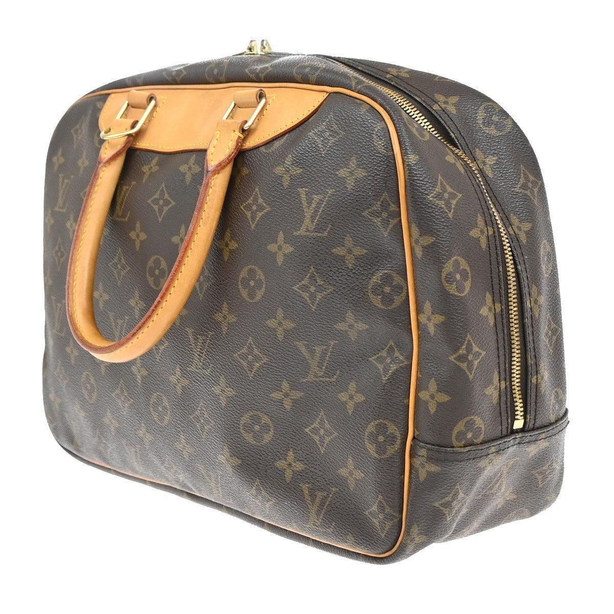 Louis Vuitton Deauville Handbag Monogram Canvas, BROWN, LEATHER, Handbag