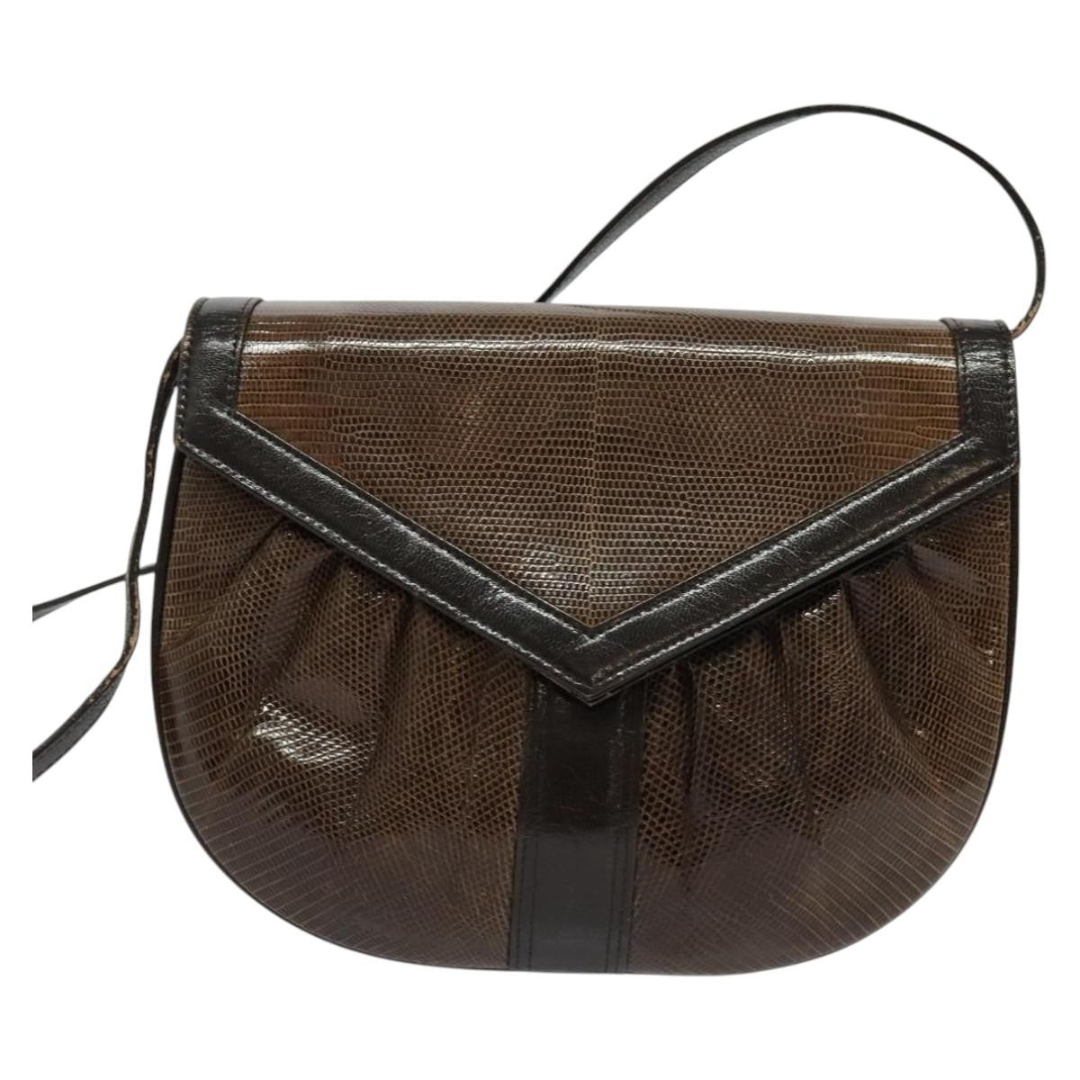 Saint Laurent Vintage Shoulder Bag Leather, BROWN, LEATHER, Shoulder bag