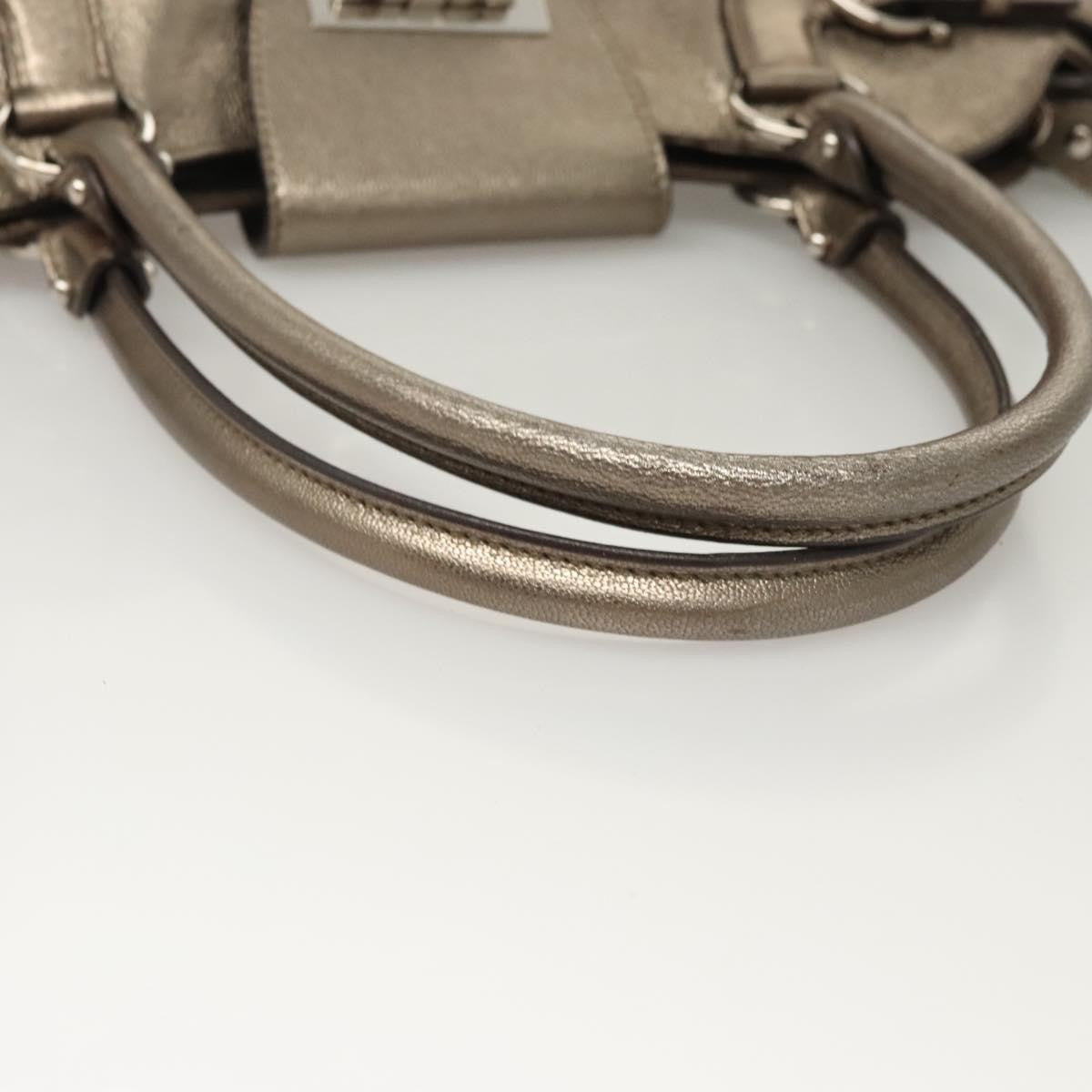 Salvatore Ferragamo Marisa Satchel Leather, GOLD, LEATHER, Handbag