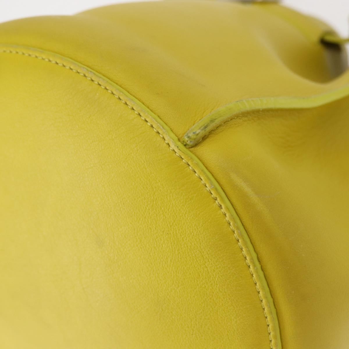 Celine Long Strap Big Bag Bucket Leather, YELLOW, LEATHER, Shoulder bag