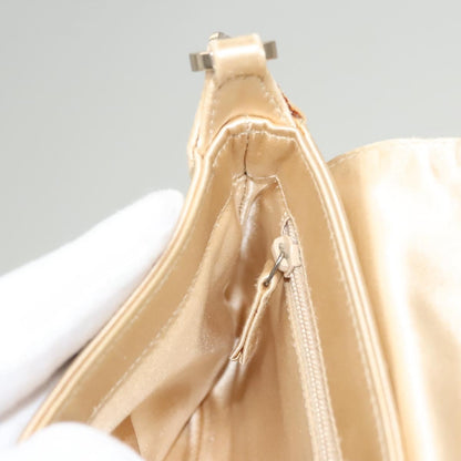 Gucci Chain Flap Shoulder Bag Satin, BEIGE, GOLD, Shoulder bag