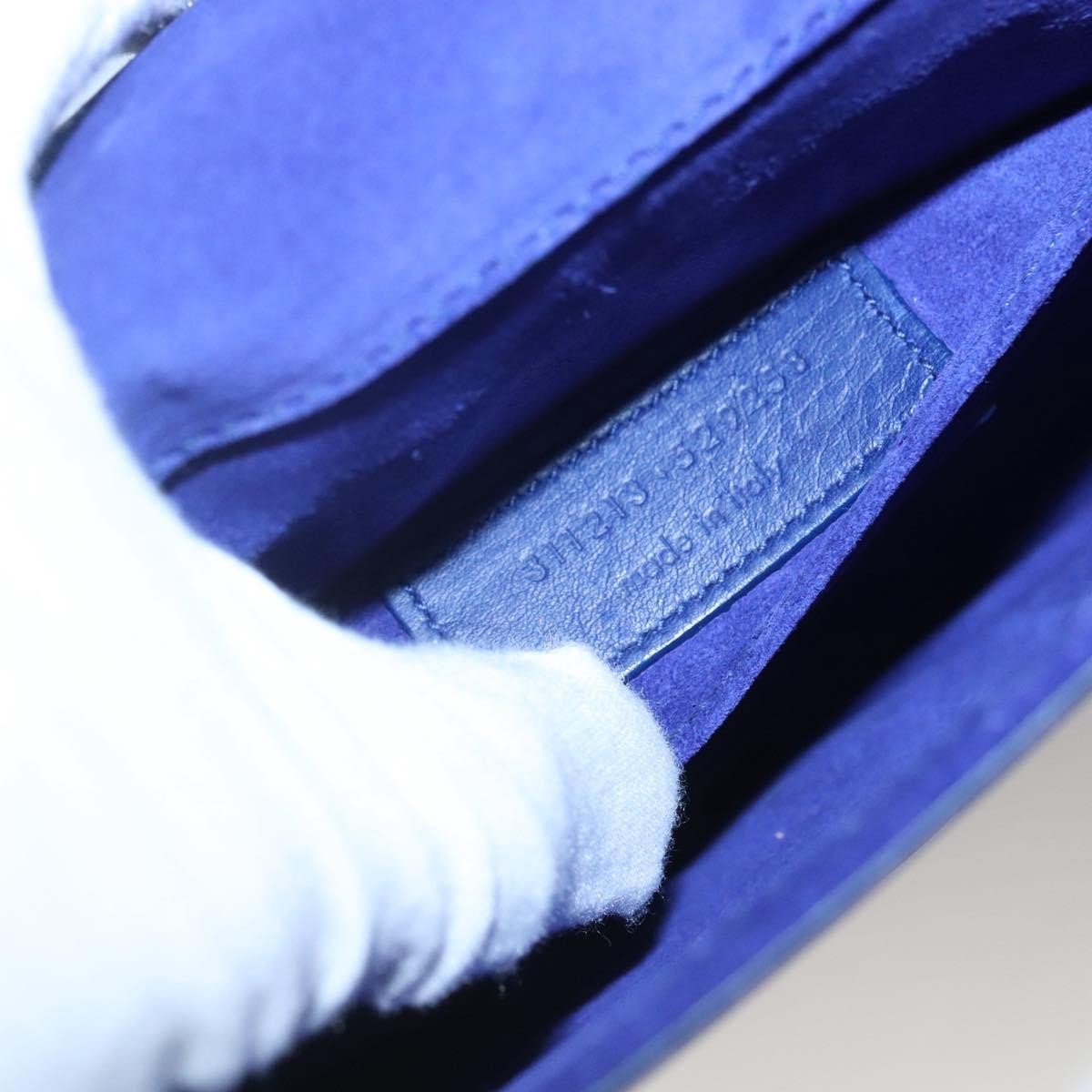 Saint Laurent Chyc Clutch Leather, BLUE, LEATHER, Clutche & pouche