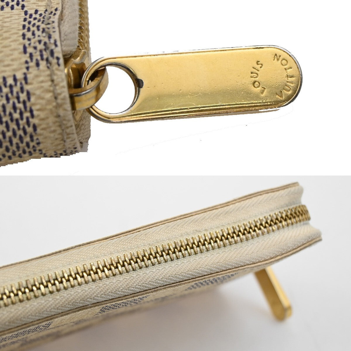 Louis Vuitton Zippy Wallet NM Damier Azur, WHITE, CANVAS, Wallets