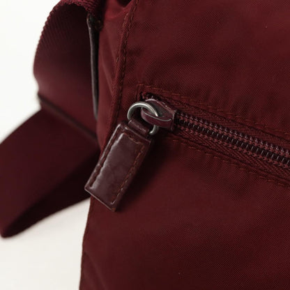 Prada Double Buckle Flap Messenger Bag Tessuto, BURGUNDY, NYLON, Shoulder bag