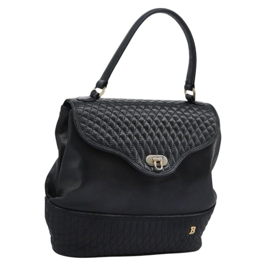 Bally Vintage Handbag Quilted Leather, Black, Leather, Handbag