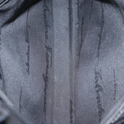 Salvatore Ferragamo Gancini Shoulder Bag Leather, BLACK, LEATHER, Shoulder bag