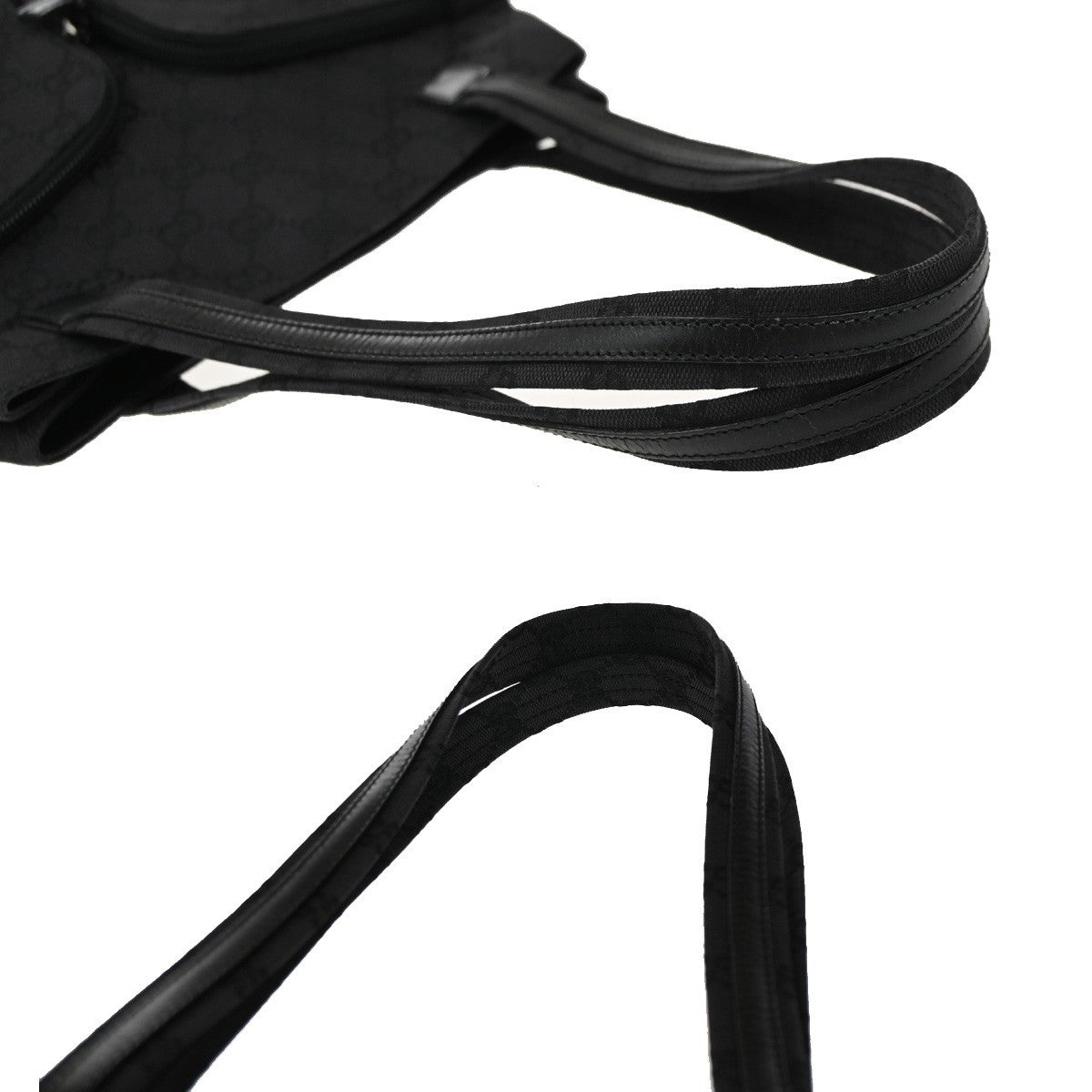 Gucci Double Pocket Tote GG Canvas, BLACK, CANVAS, Tote bag