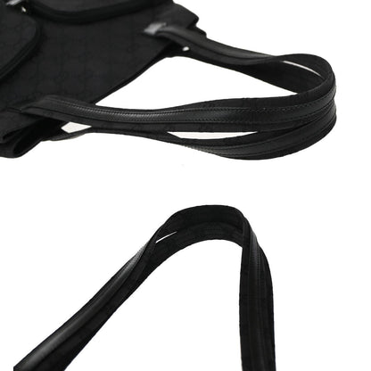 Gucci Double Pocket Tote GG Canvas, BLACK, CANVAS, Tote bag