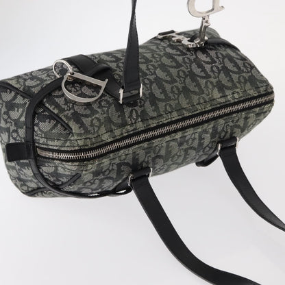 Christian Dior Vintage Trotter Zip Shoulder Bag Diorissimo Canvas, BLACK, CANVAS, Shoulder bag