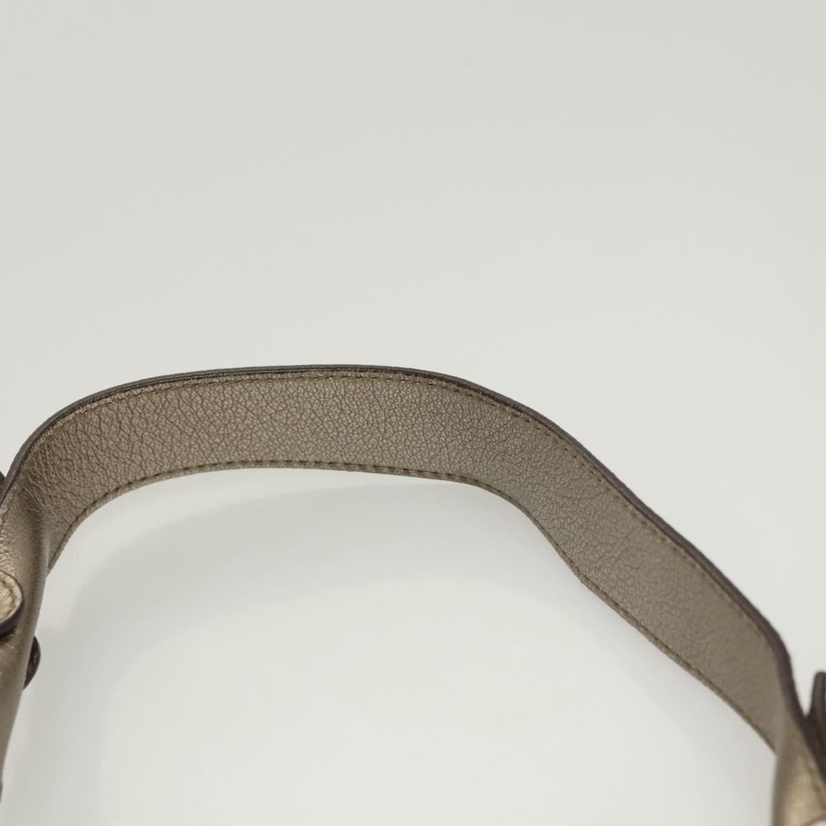 Salvatore Ferragamo Gancini Shoulder Bag Leather, GOLD, LEATHER, Shoulder bag