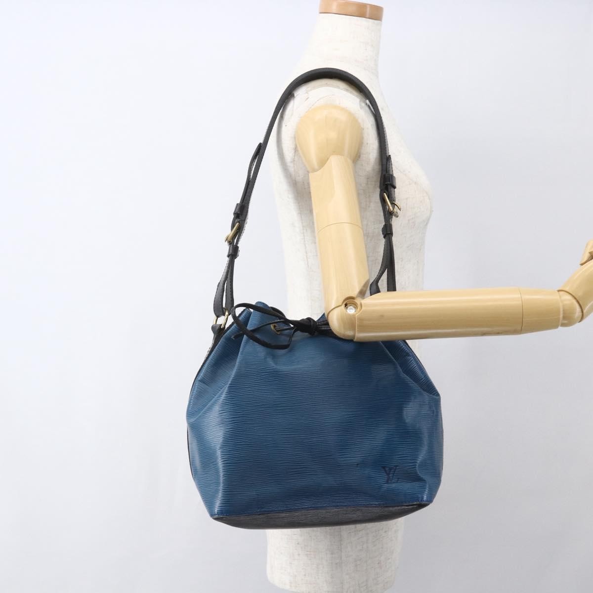 Louis Vuitton Bicolor Petit Noe Handbag Epi Leather, BLUE, LEATHER, Shoulder bag