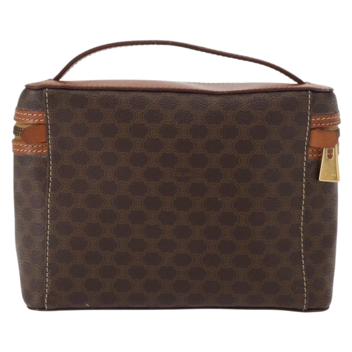 Celine Macadam Vanity Bag Canvas, BROWN, CANVAS, Handbag