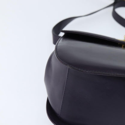 Salvatore Ferragamo Gancini Shoulder Bag Leather, NAVY, LEATHER, Shoulder bag