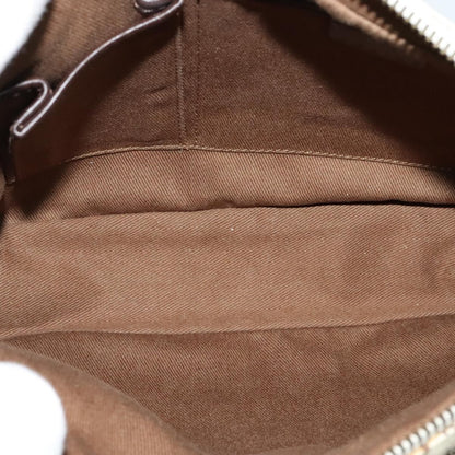 Celine Vintage Macadam Shoulder Bag Canvas and Leather, WHITE, CANVAS, Clutche & pouche