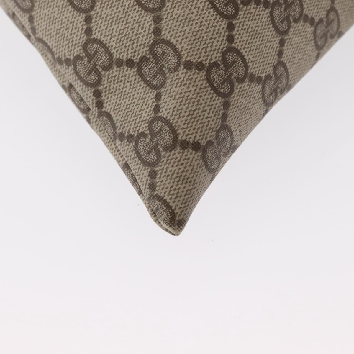 Gucci Drawstring Shoulder Bag GG Canvas with Leather, BEIGE, PVC, Shoulder bag