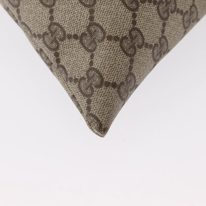 Gucci Drawstring Shoulder Bag GG Canvas with Leather, BEIGE, PVC, Shoulder bag