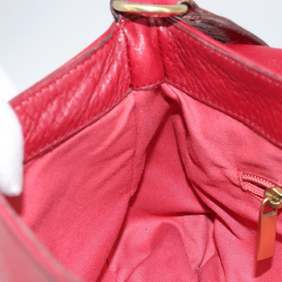 Salvatore Ferragamo Gancini Shoulder Bag Leather, RED, LEATHER, Shoulder bag