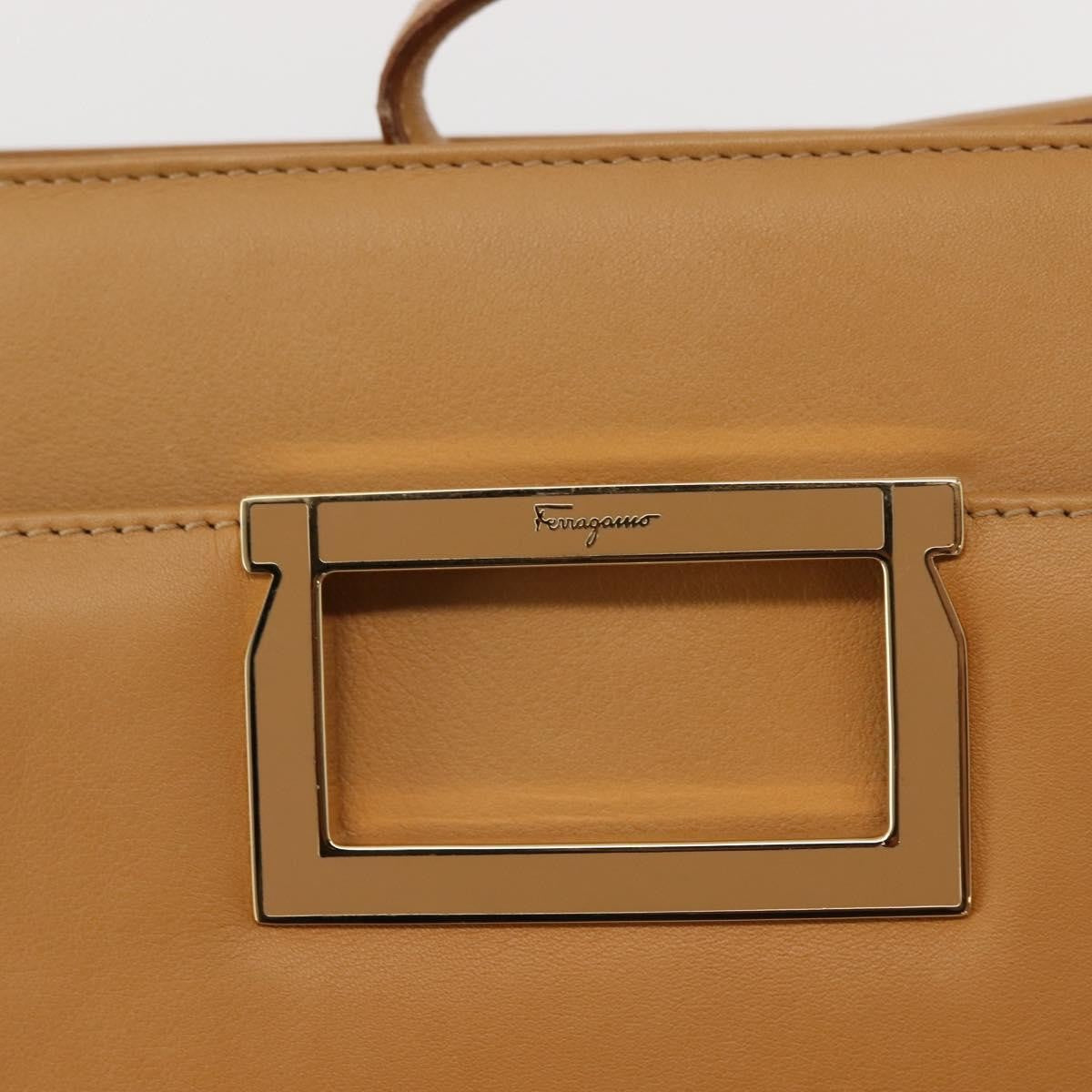 Salvatore Ferragamo Vintage Shoulder Bag Leather, BEIGE, LEATHER, Shoulder bag