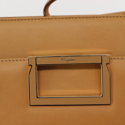 Salvatore Ferragamo Vintage Shoulder Bag Leather, BEIGE, LEATHER, Shoulder bag