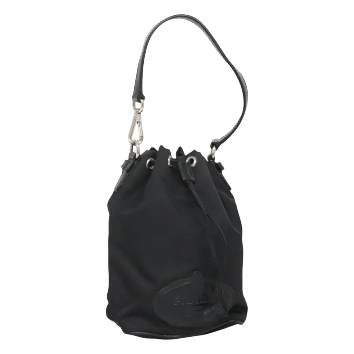 Prada Drawstring Pouch Tessuto, BLACK, NYLON, Clutche & pouche