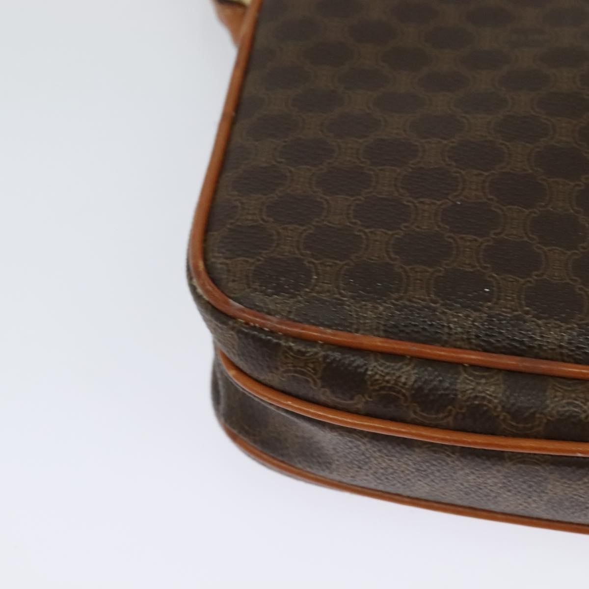 Celine Macadam Shoulder Bag PVC Leather, BROWN, CANVAS, Shoulder bag