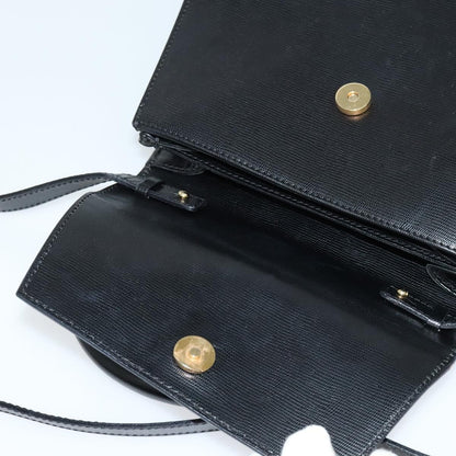 Celine Circle Logo Handbag Leather, BLACK, LEATHER, Handbag