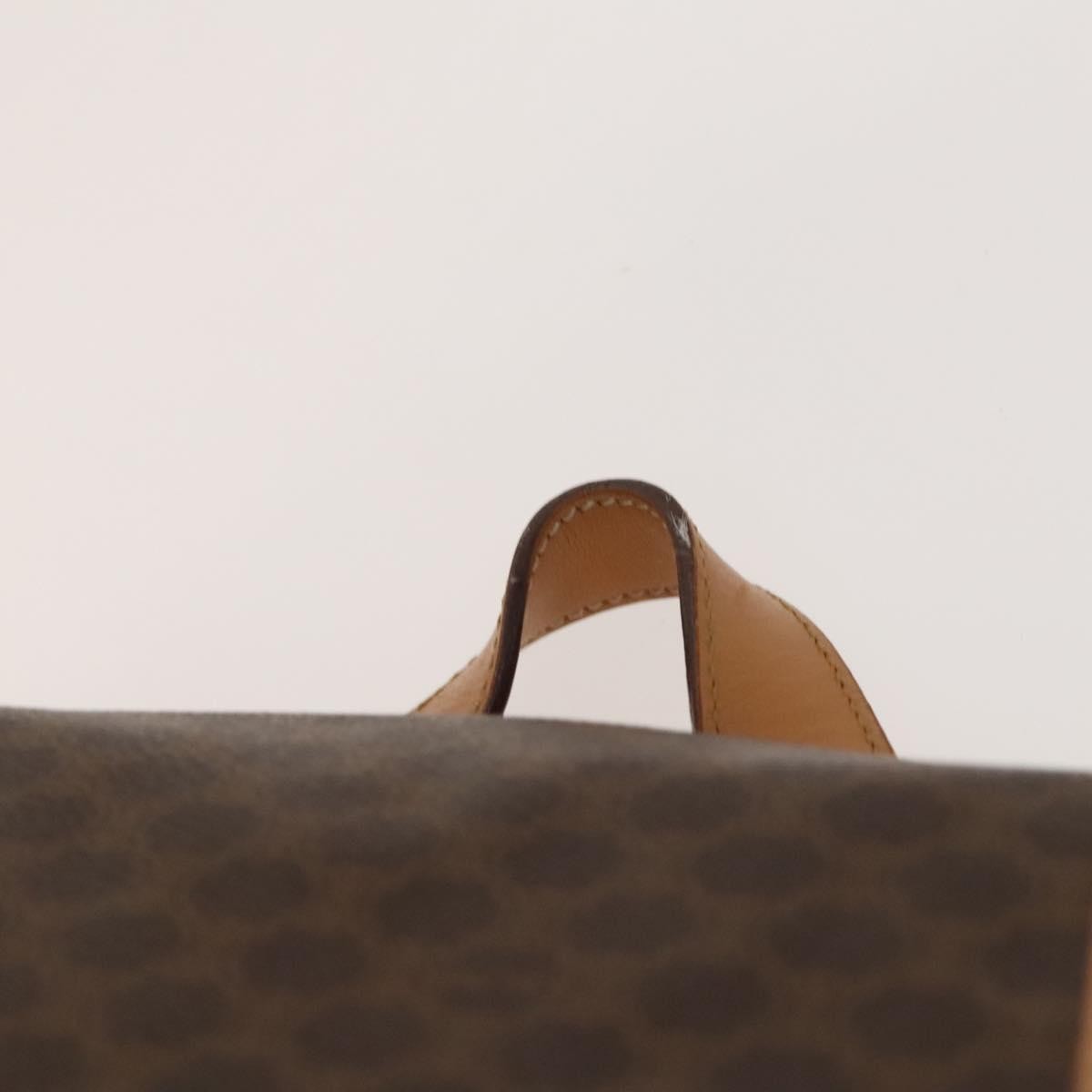 Celine Vintage Drawstring Flap Backpack Macadam Coated Canvas, BROWN, CANVAS, Backpack