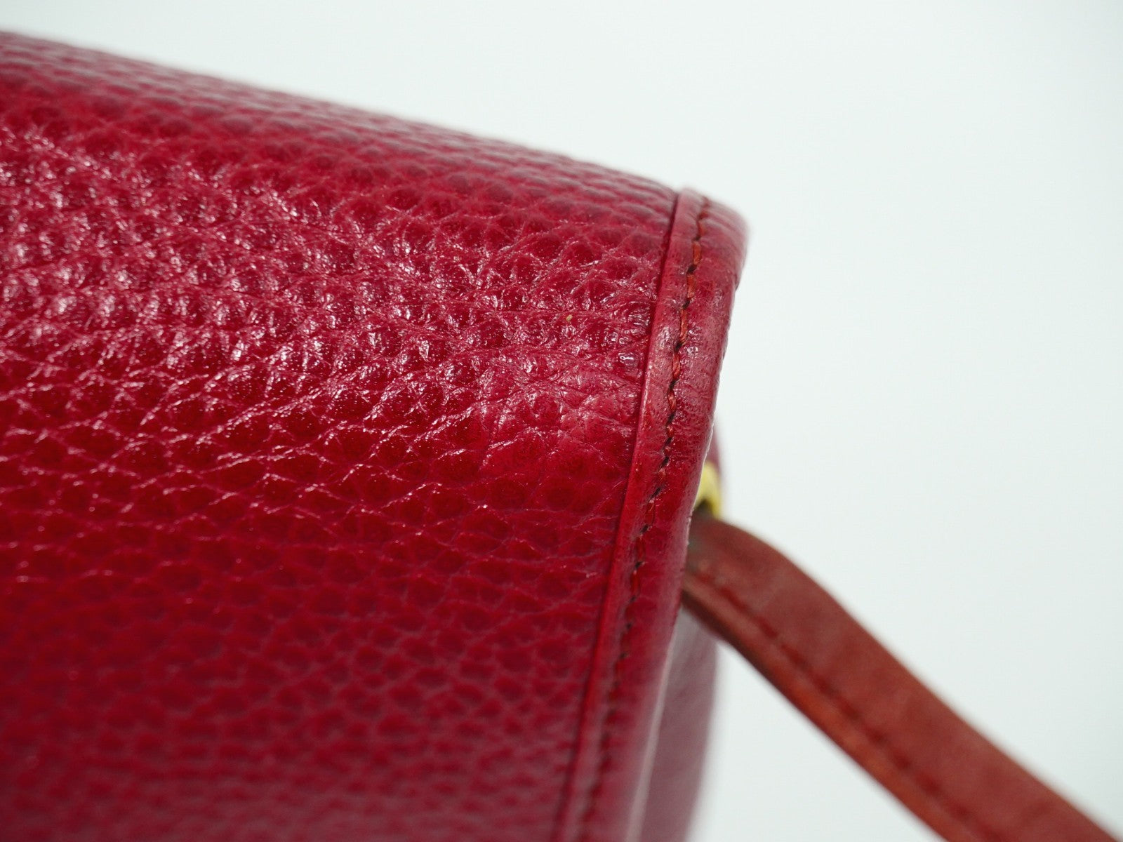 Christian Dior Vintage Shoulder Bag Leather, RED, LEATHER, Shoulder bag