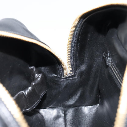 Chanel Vintage Toiletry Pouch Lambskin, BLACK, LEATHER, Clutche & pouche