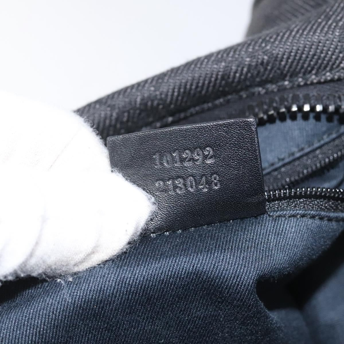 Gucci Vintage Shoulder Bag GG Canvas and Leather, BLACK, CANVAS, Shoulder bag