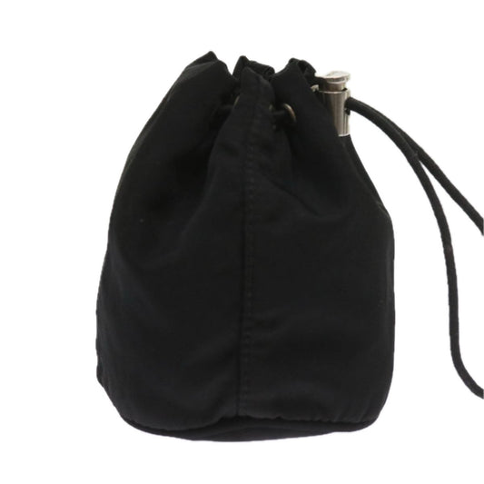 Prada Drawstring Crossbody Pouch Tessuto, BLACK, NYLON, Clutche & pouche