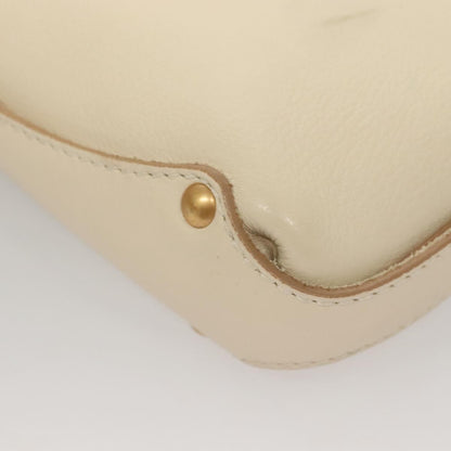 Salvatore Ferragamo Gancini handbag Leather, WHITE, LEATHER, Handbag