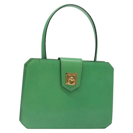Celine Handbag Leather, GREEN, LEATHER, Handbag