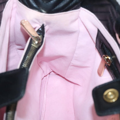 Bally Vintage Handbag Quilted Leather, BLACK, LEATHER, Handbag