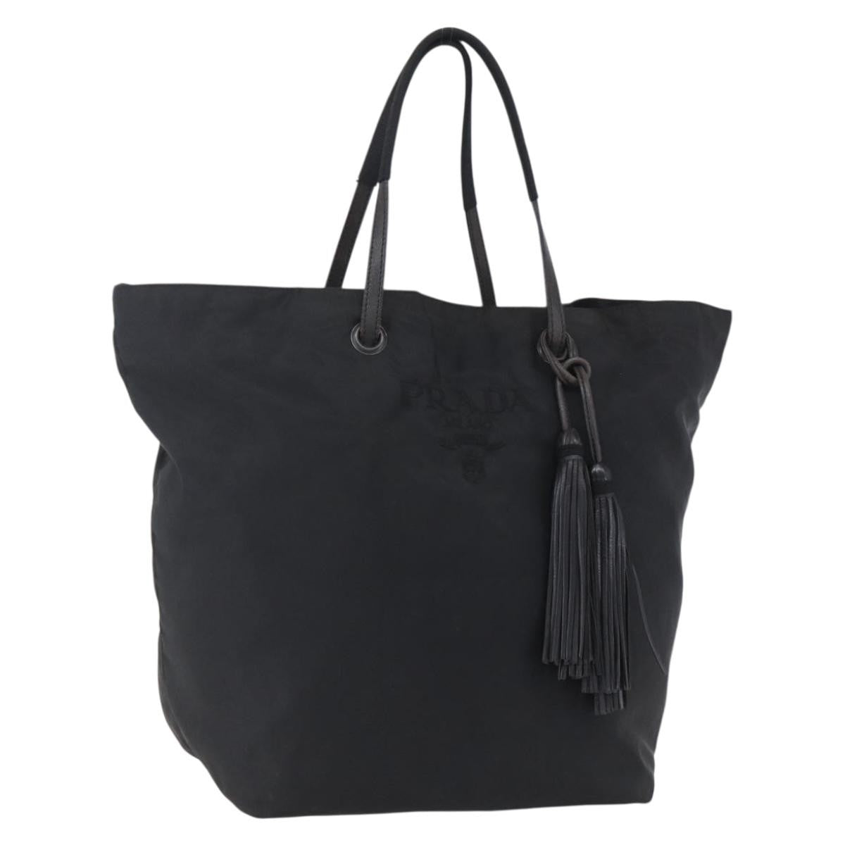 Prada Vintage Tote Nylon, BLACK, NYLON, Tote bag