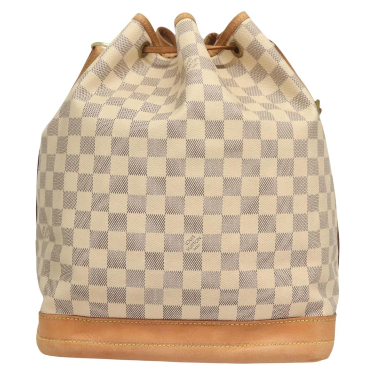 Louis Vuitton Noe Handbag Damier, WHITE, CANVAS, Shoulder bag
