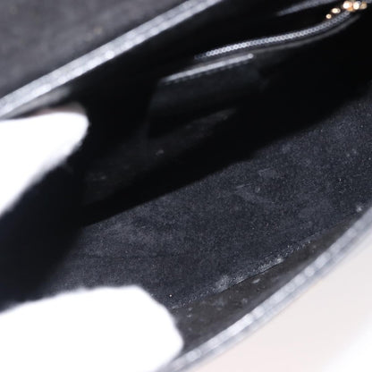 Gucci Vintage Bamboo Handle Bag Leather, BLACK, LEATHER, Handbag