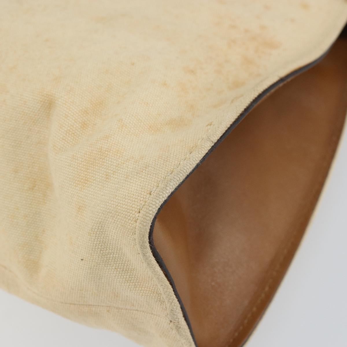 Gucci Vintage Bamboo Handle Bag Canvas, BEIGE, CANVAS, Tote bag