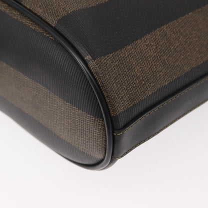 Fendi Pequin Shoulder Bag Canvas, BROWN, PVC, Shoulder bag