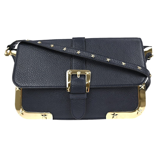 Valentino Garavani Vintage shoulder bag Leather, NAVY, LEATHER, Shoulder bag