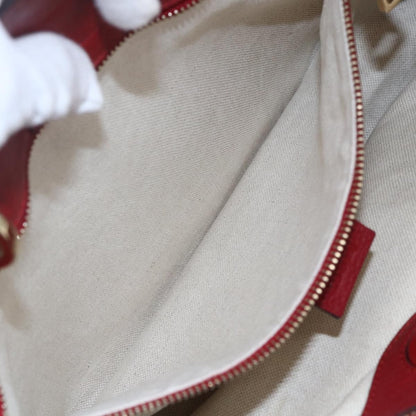 Gucci Bamboo Shopper Tote Leather, RED, LEATHER, Tote bag